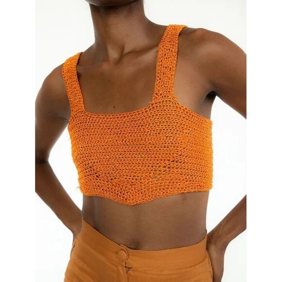 Tach Clothing Noe Metallic Knit Corset in Orange - Picture 2 of 4